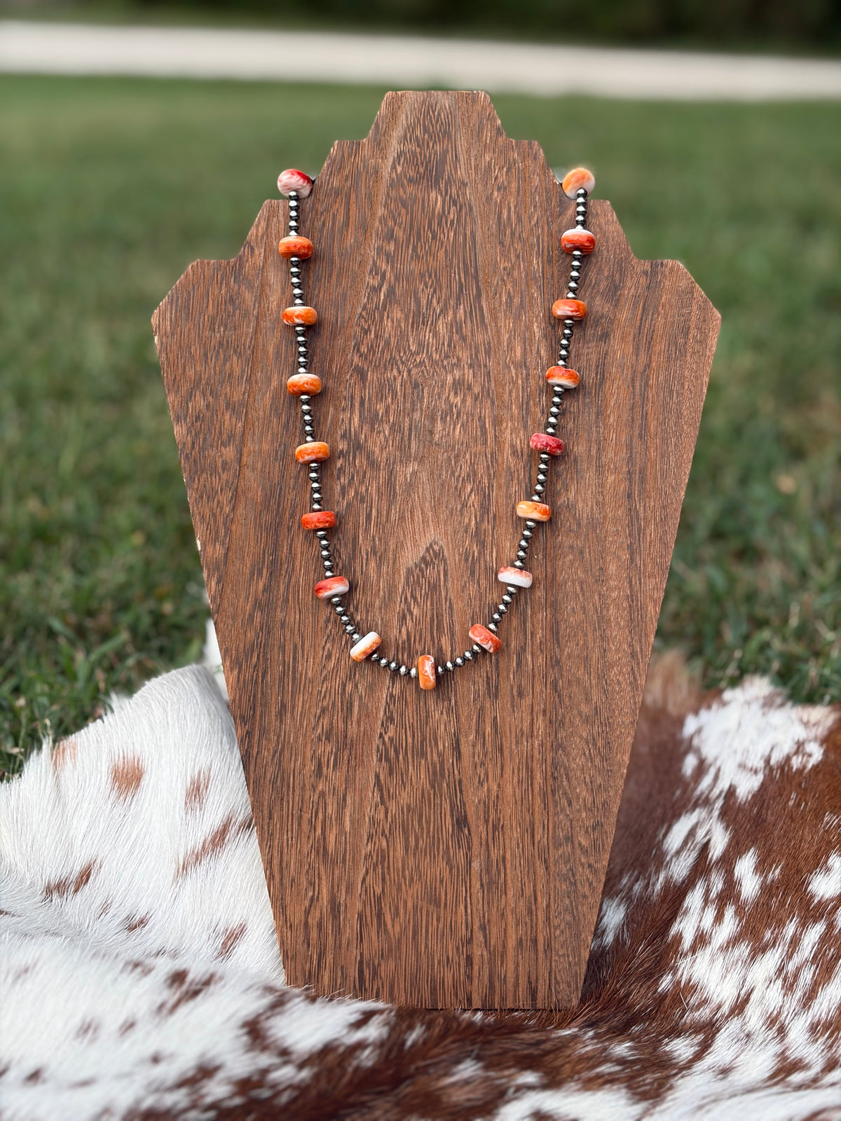 Orange Spiny Statement Necklace