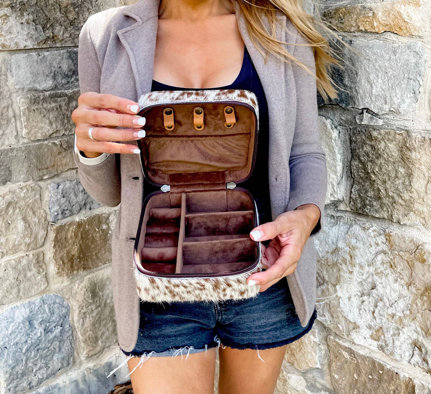 Cowhide Leather Jewelry Case