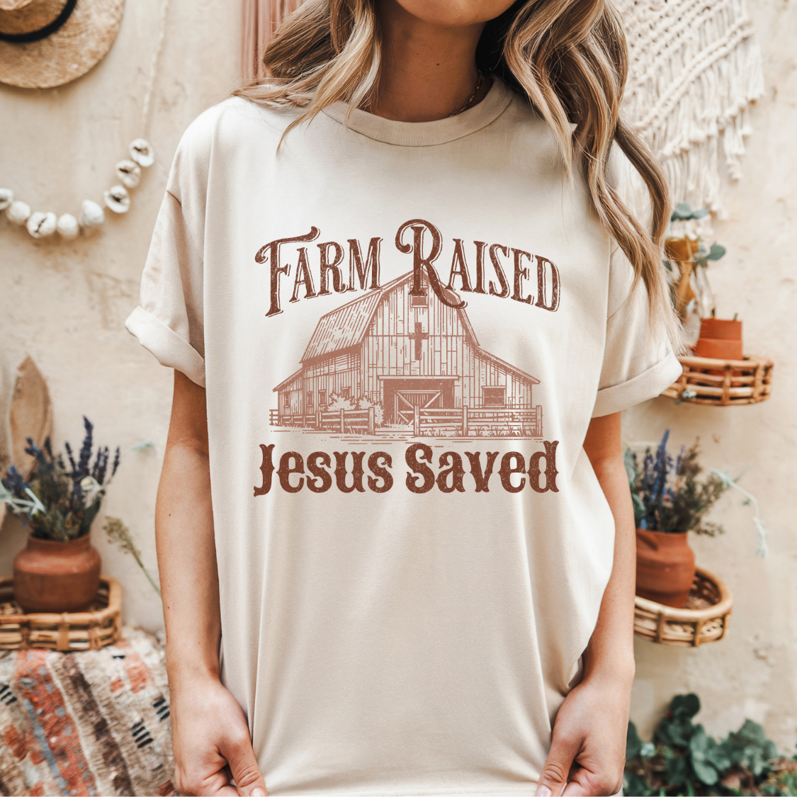 Farm Raised Jesus Saved T-shirt