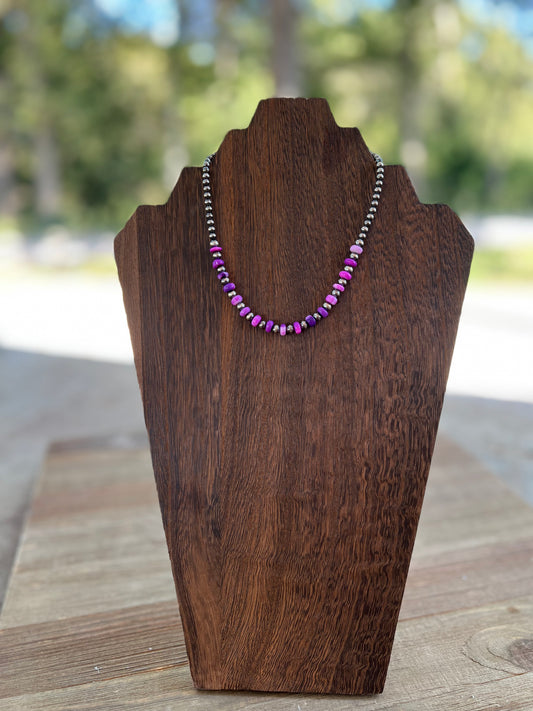 Pink/purple opal necklace 4/5mm