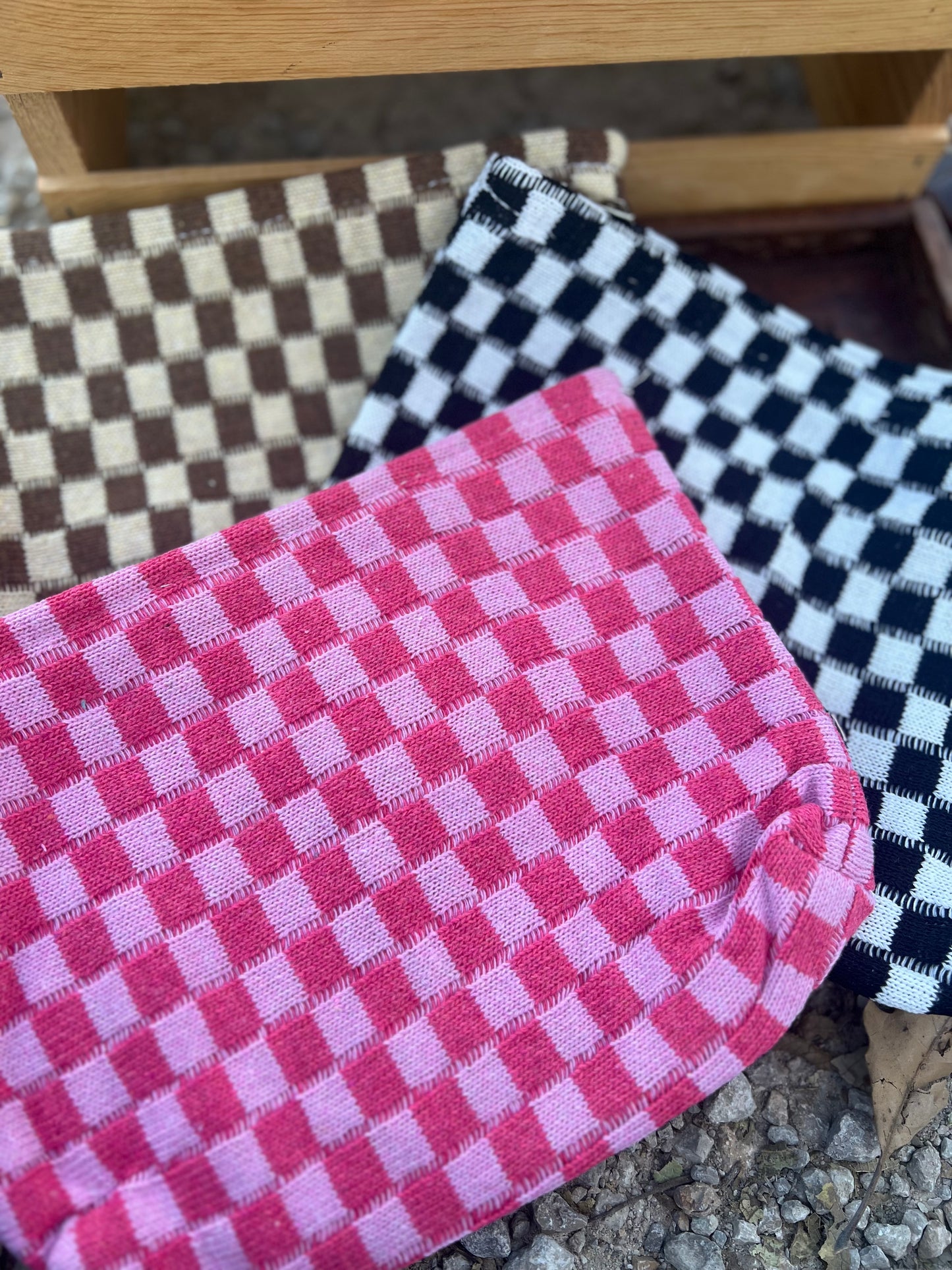 Checkered Clutch Bag