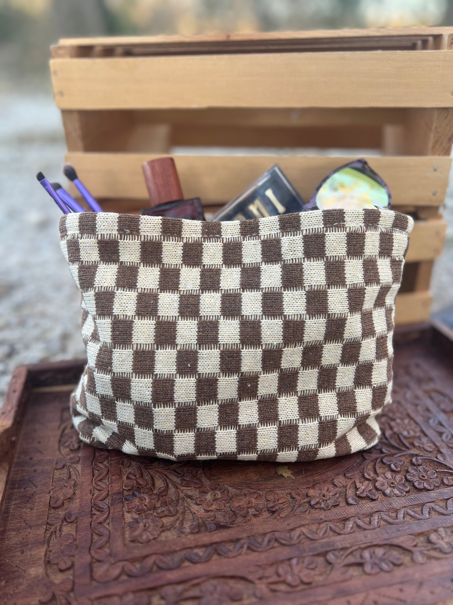 Checkered Clutch Bag