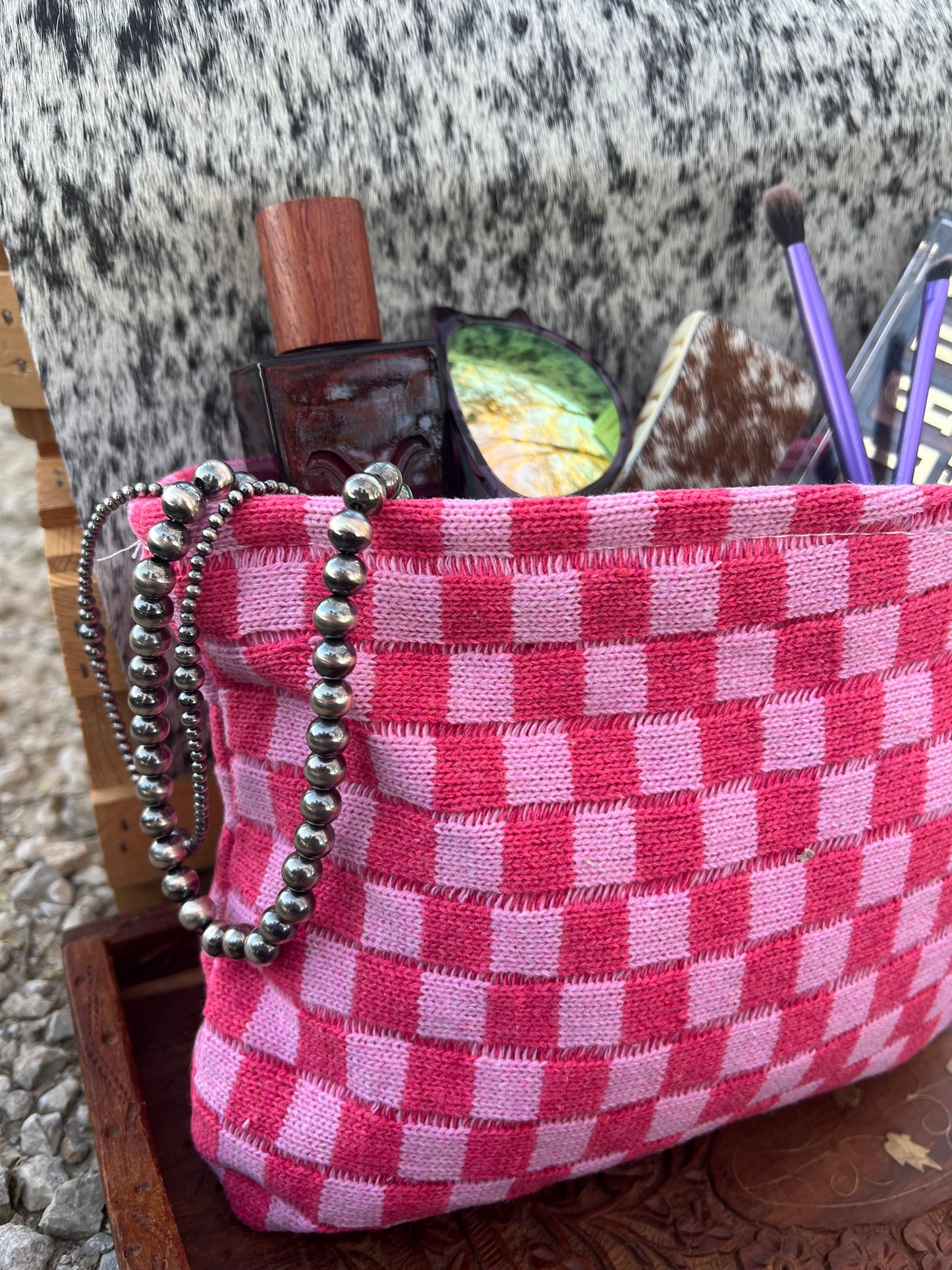 Checkered Clutch Bag