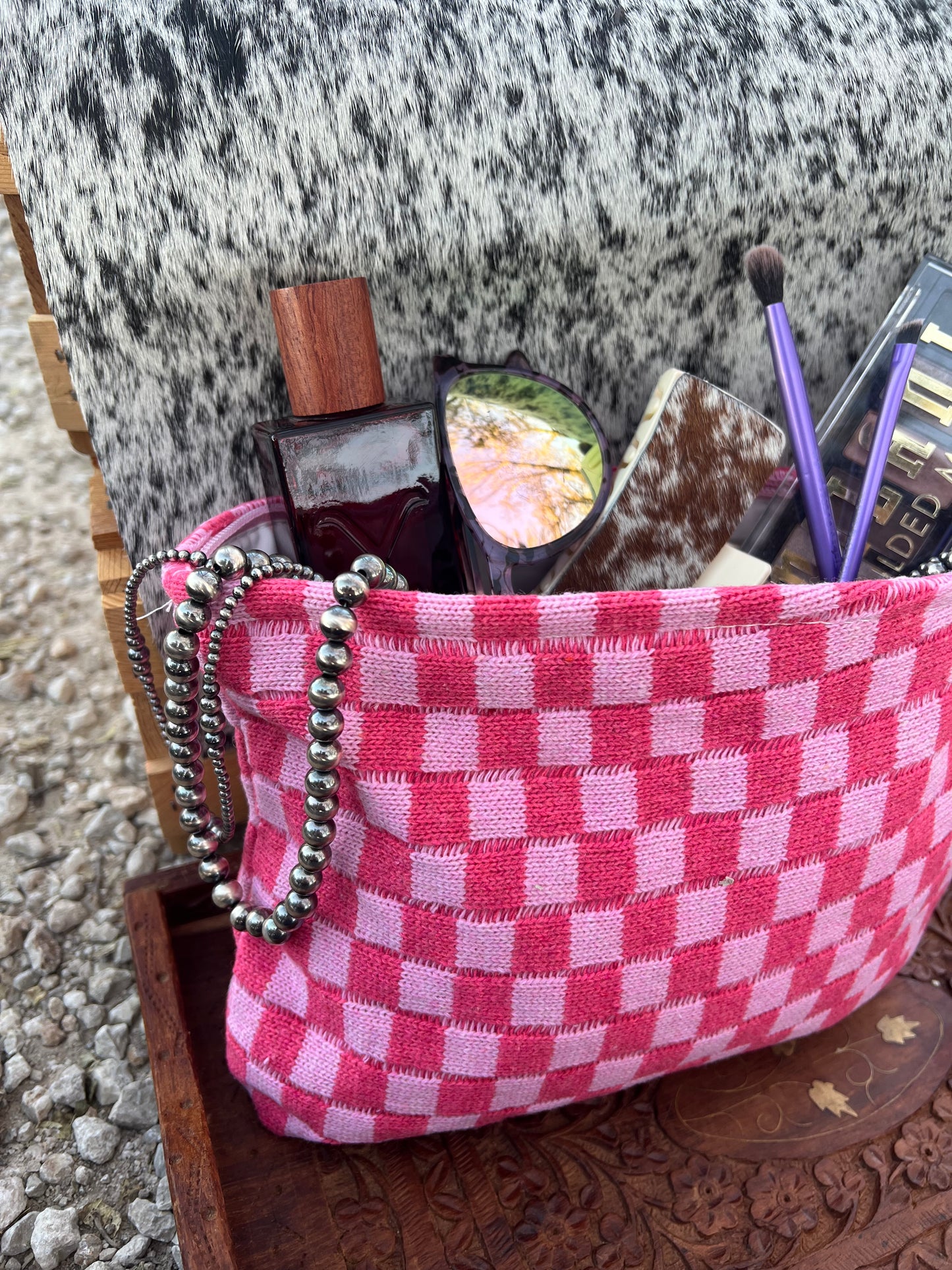 Checkered Clutch Bag