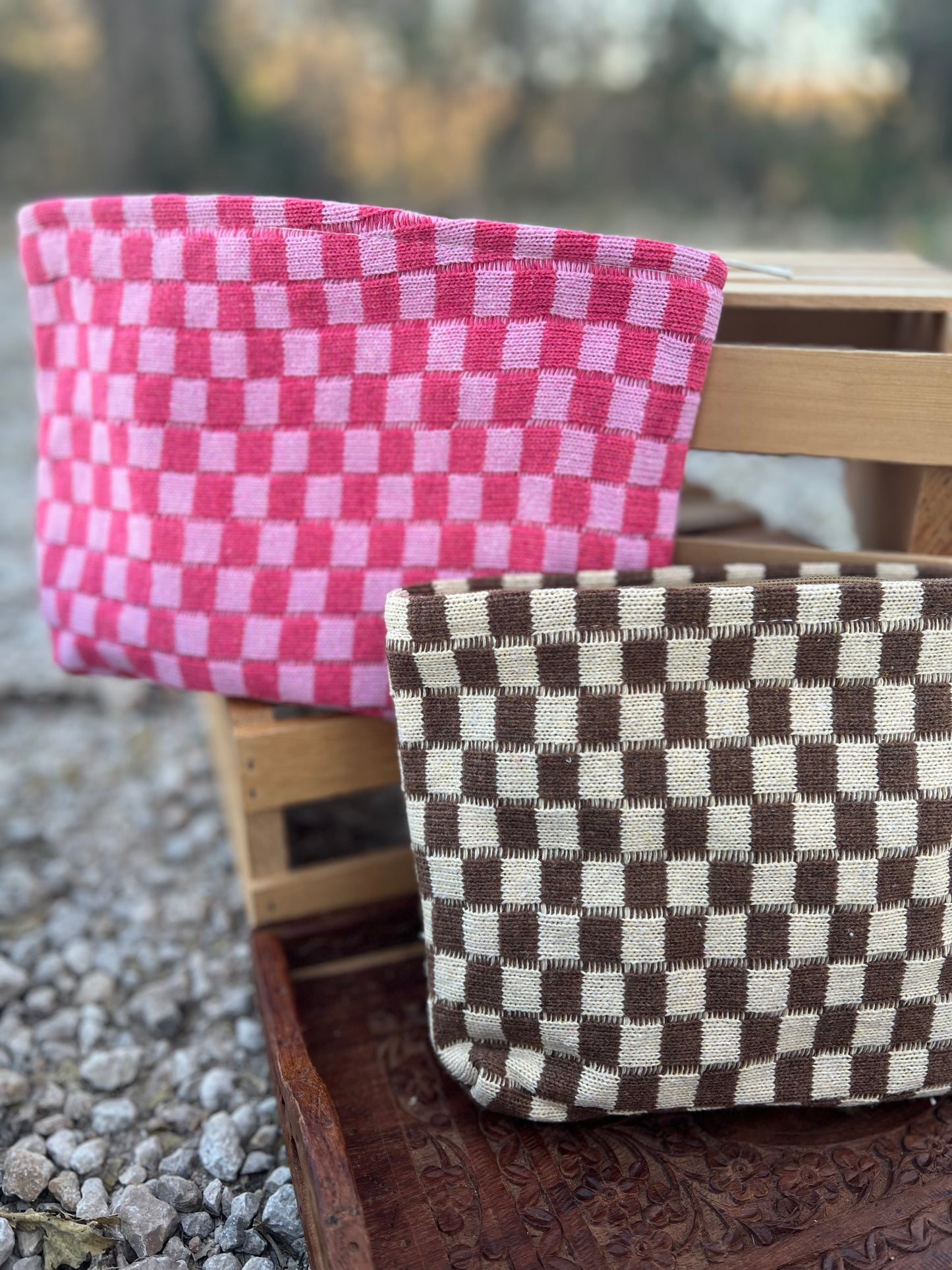 Checkered Clutch Bag