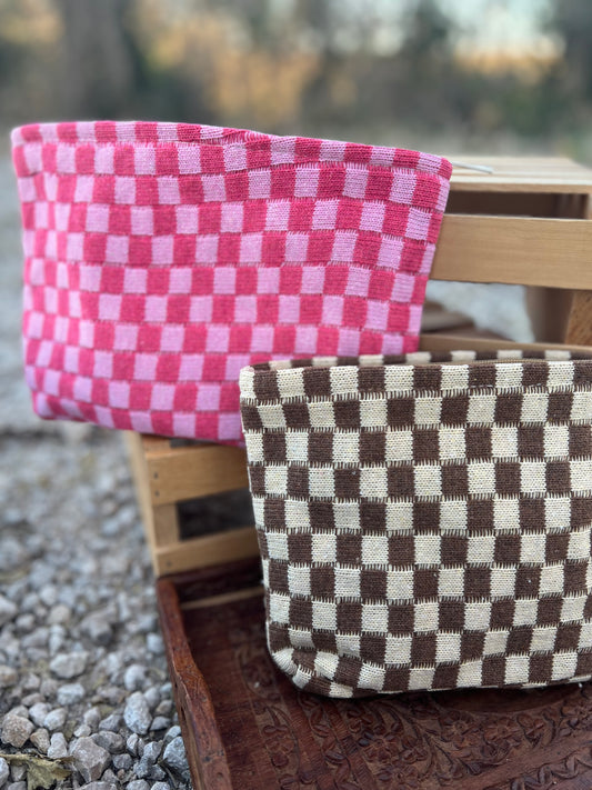 Checkered Clutch Bag