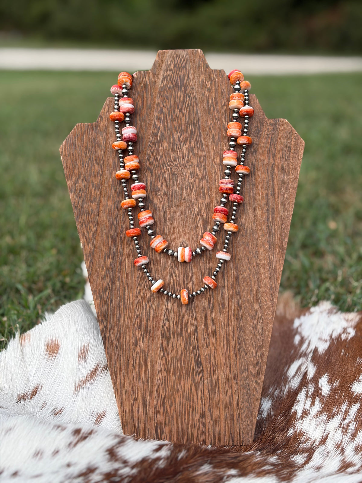 Orange Spiny Statement Necklace