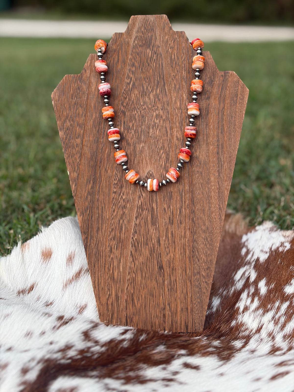 Orange Spiny Statement Necklace