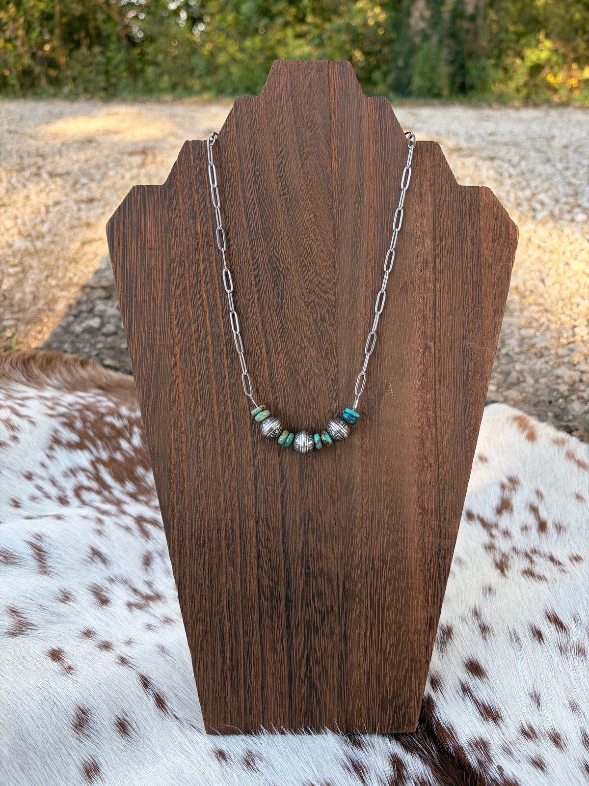 Turquoise Aztec Bar Necklace